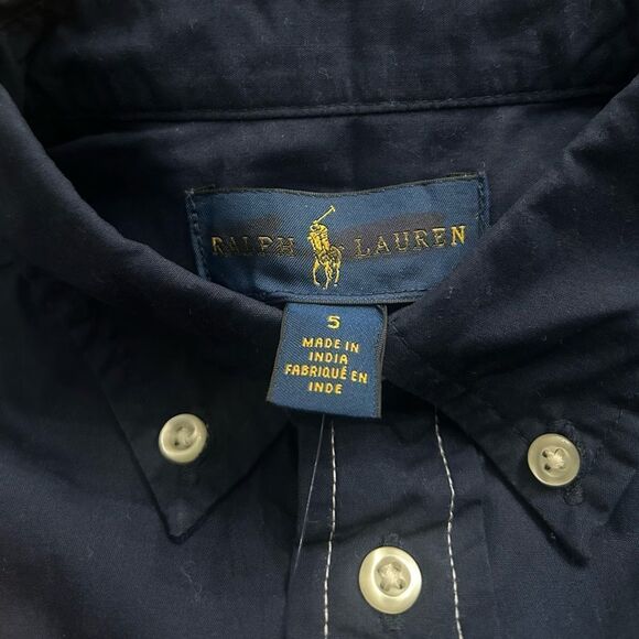 Ralph Lauren Color-Blocked Cotton Shirt for boys. Size 5 - Picture 5 of 6